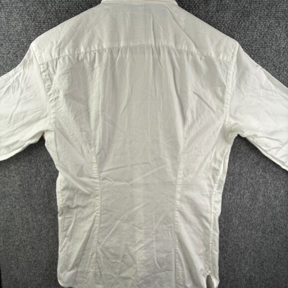 Massimo Dutti White Long Sleeve Button Up Shirt Cutaway Size 15.5 French Cuff - Picture 11 of 16